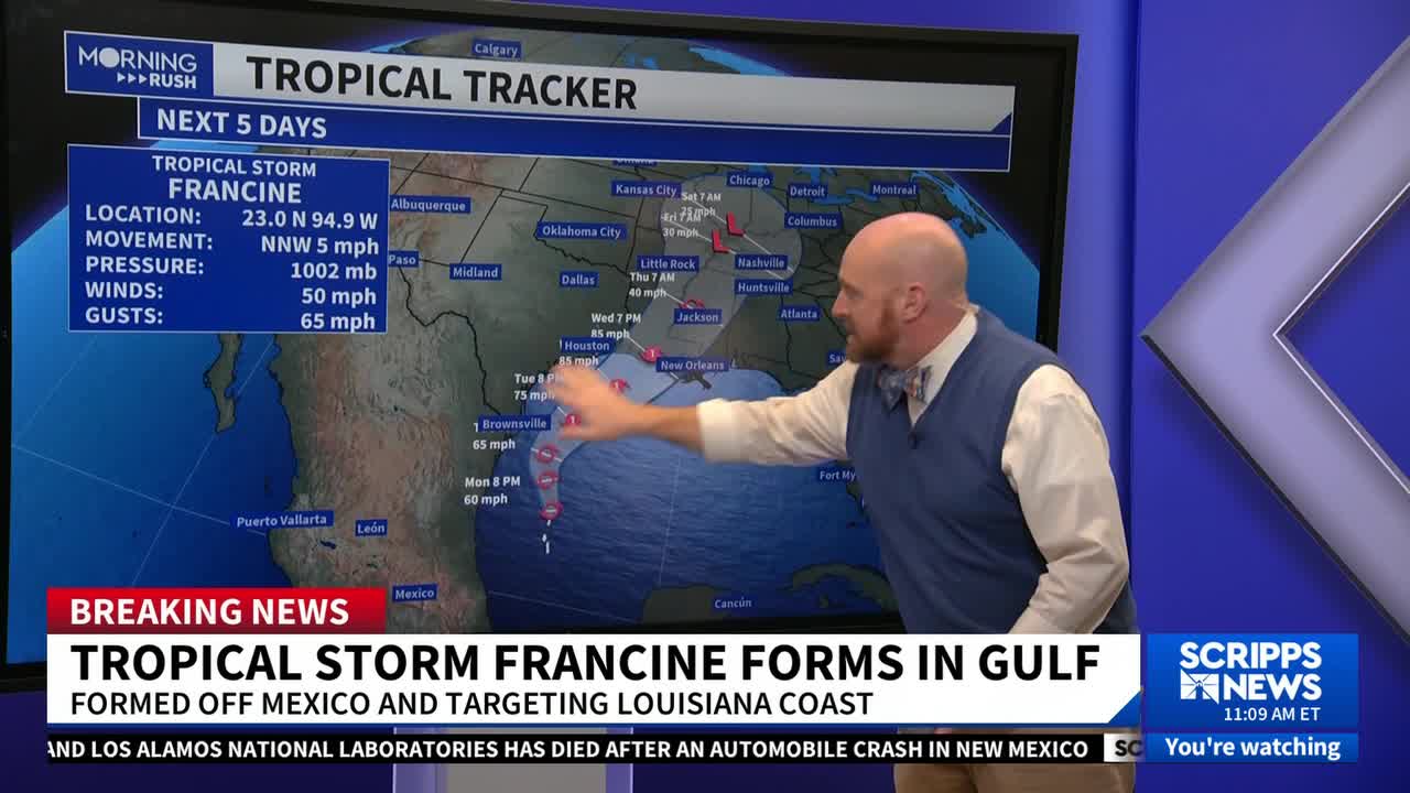 Tropical Storm Francine prompts hurricane warnings for Louisiana coast