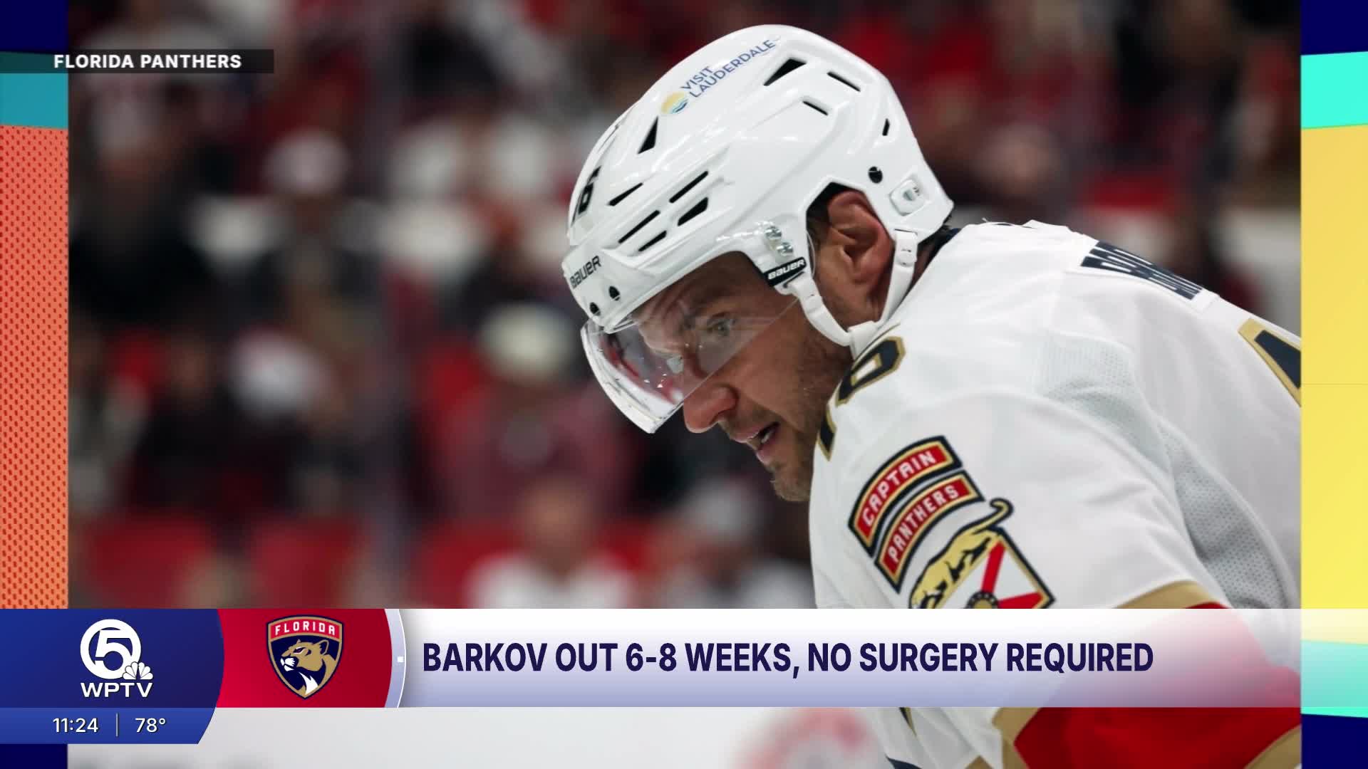 Aleksander Barkov will not need surgery, out 6-8 weeks