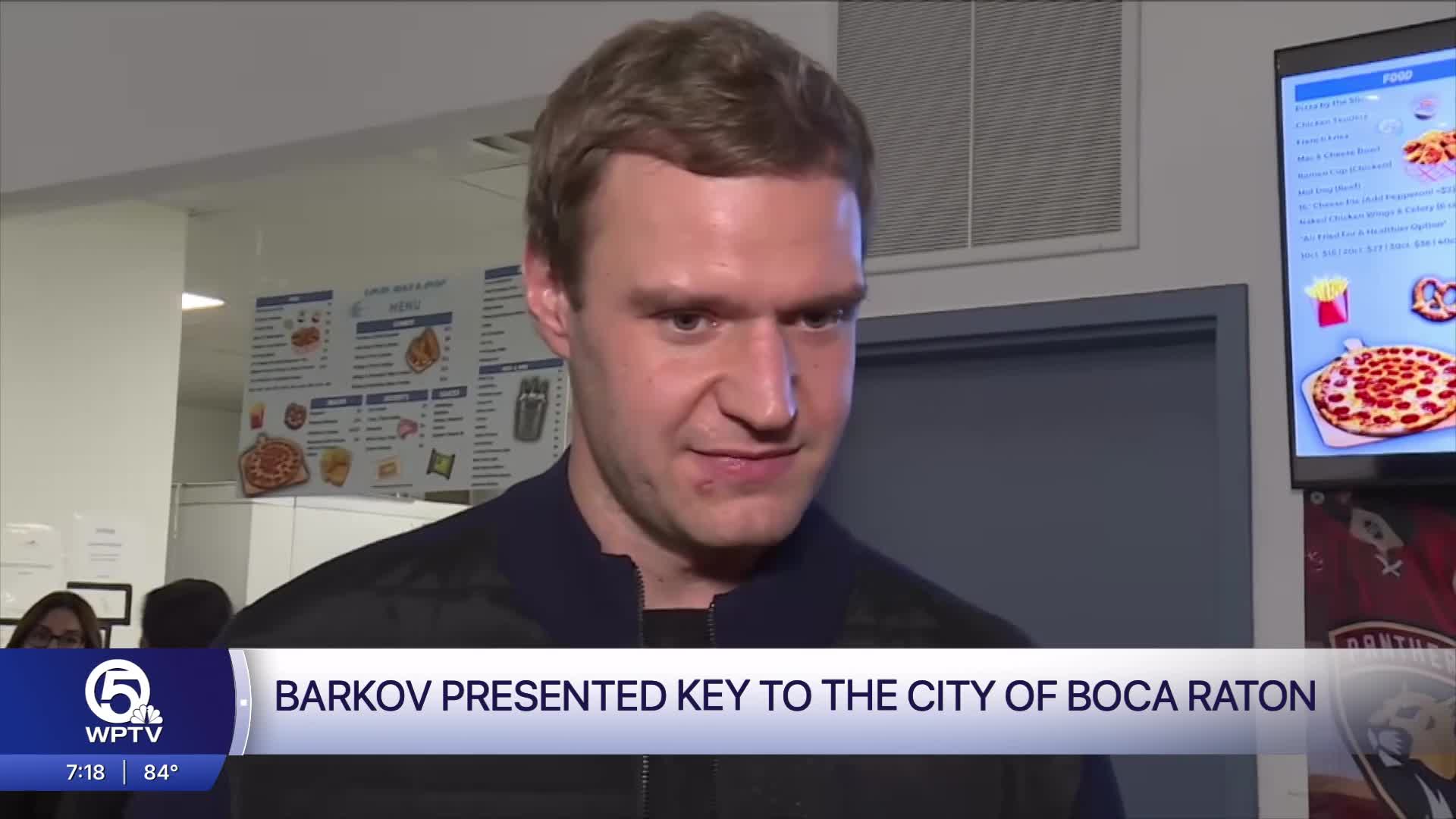 Panthers Barkov presented key to Boca Raton