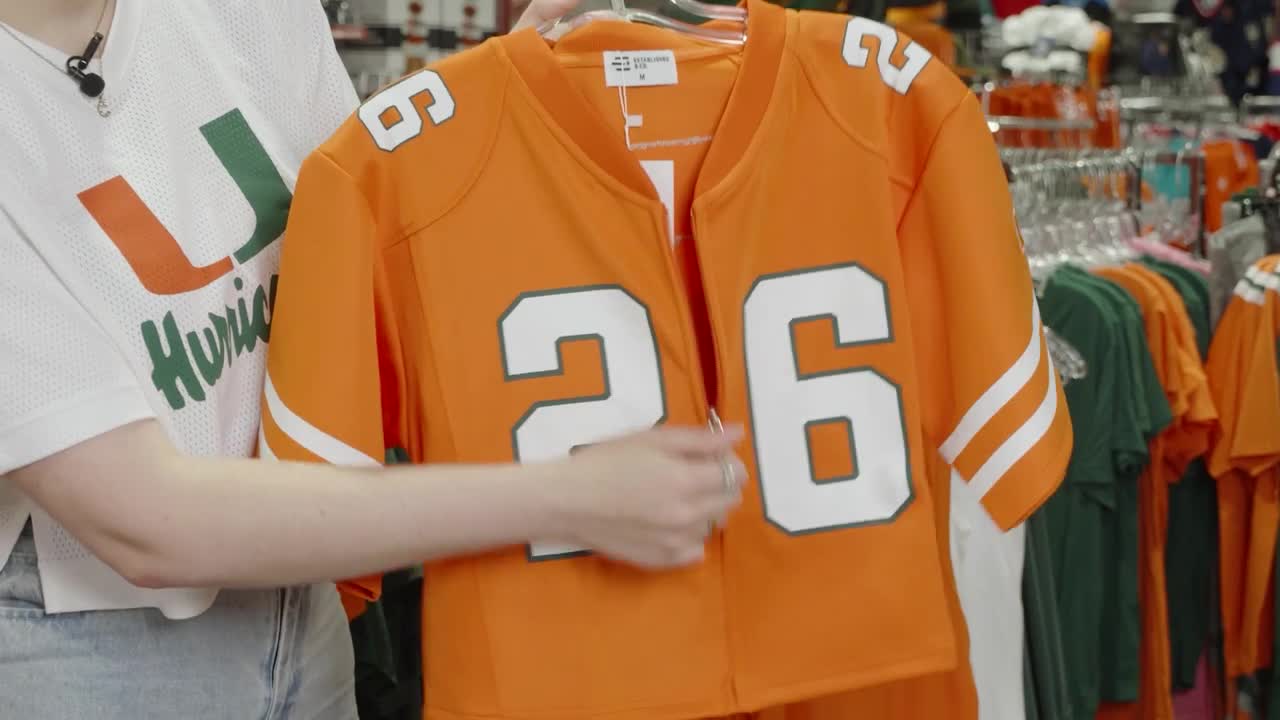 New zip-up crop football jersey at Canes Wear offers versatile game day style