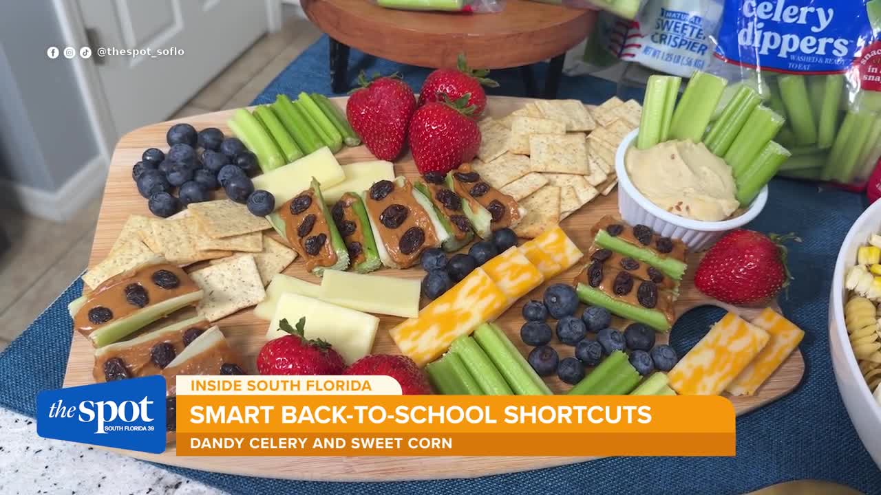 Dietitian Gisela Bouvier shares back-to-school tips using Dandy celery and sweet corn