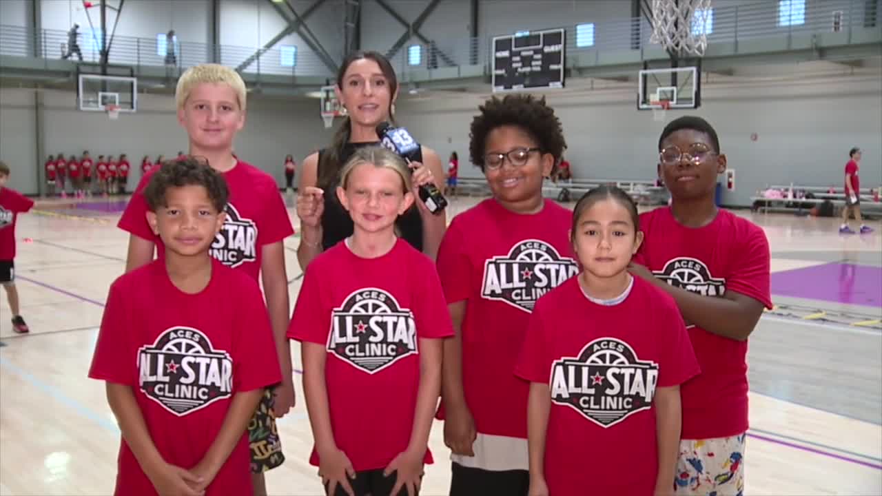Las Vegas Aces team up with local youth athletes for annual all-star clinic