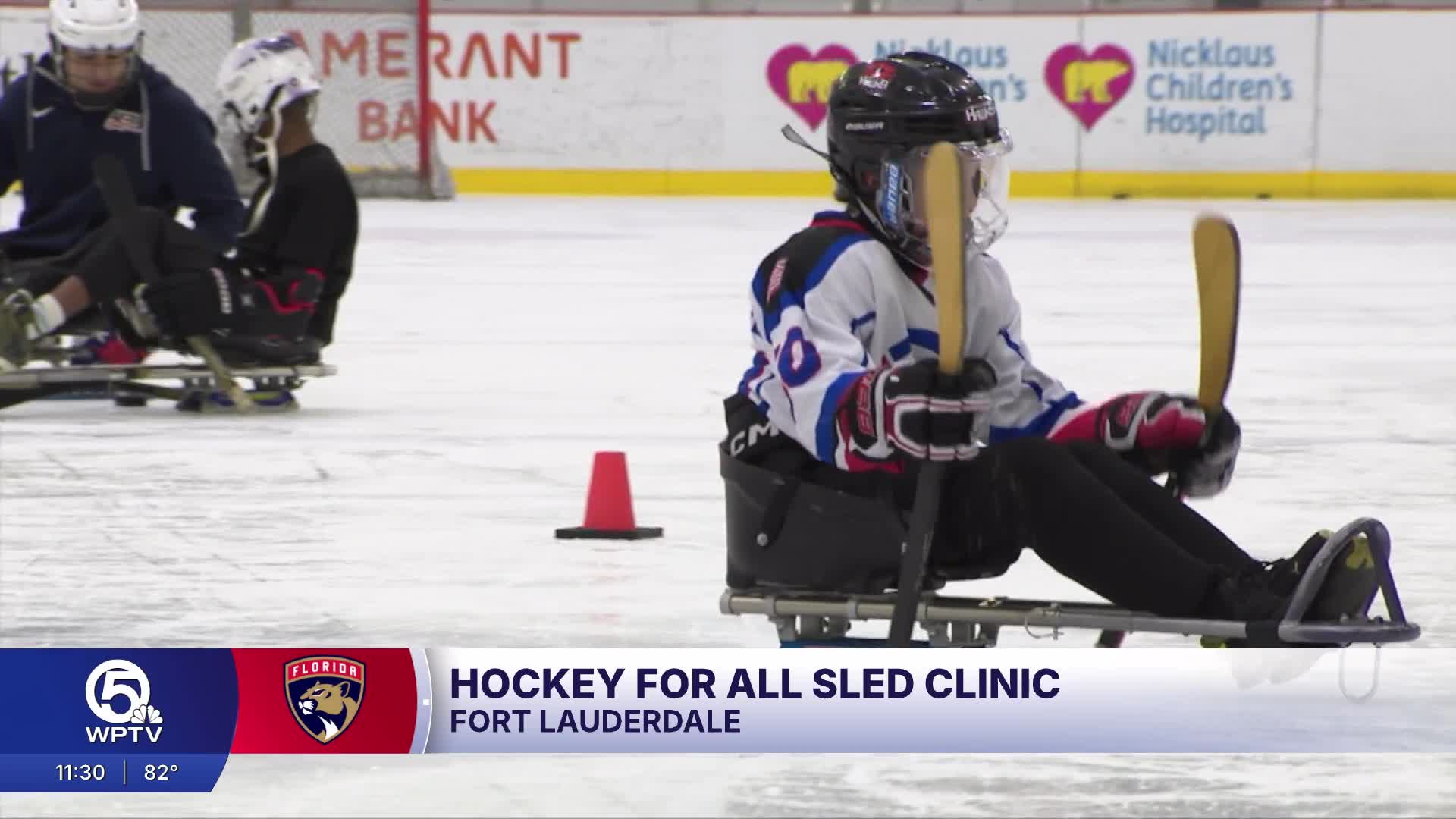 Florida Panthers hold sled hockey clinic in Fort Lauderdale