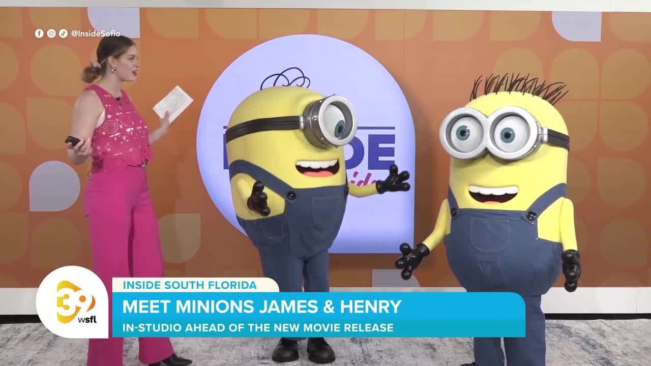 Minions James and Henry visit South Florida ahead of new Minions and Monsters movie release
